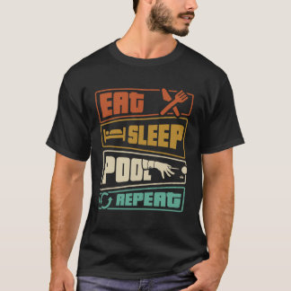 女性用ビリヤード長プール男性へレトロ Tシャツ