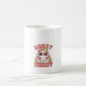 女性用ビンテージイースター ハニー バニー 花 うさぎ L コーヒーマグカップ (中央)