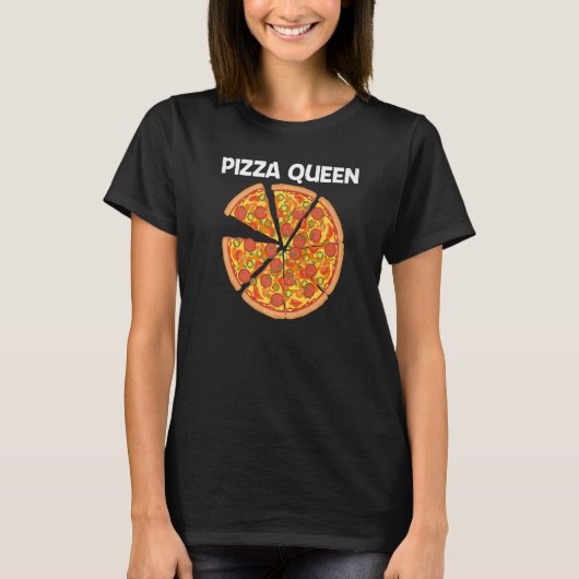 女性用ピザお母さイタリアンんスライス食品 Tシャツ (正面)