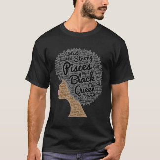 女性用ピセスブラッククイーンナチュラルヘア Tシャツ