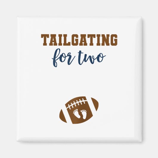 女性用フットボール妊娠発表Tシャツ 秋 マグネット (正面)