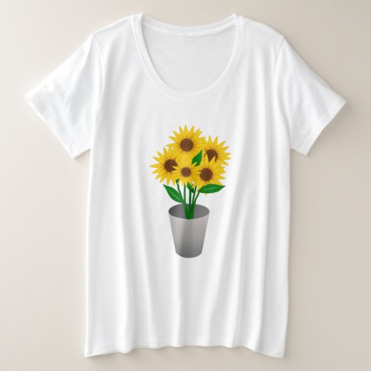 女性用フラワープラントTシャツ – 植物愛好家向け プラスサイズTシャツ (デザイン正面)