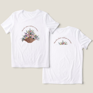 女性用フラワープリントTシャツ ミニマリスト トライブレンドＴシャツ