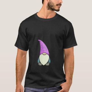 女性用フローラルノームキャップ 楽しい女性ノーム クリスマス Tシャツ