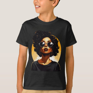 女性用ブラックヒストリーTシャツ ドラッグ プラウド クイーン Tシャツ