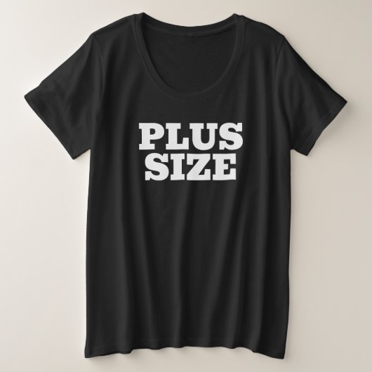 女性用ブラックプラスサイズTシャツ プラスサイズTシャツ (デザイン正面)