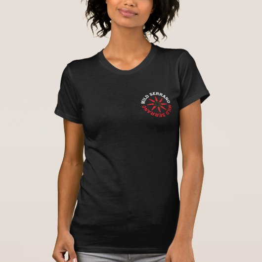女性用ブラックミルドセラノTシャツ Tシャツ (正面)