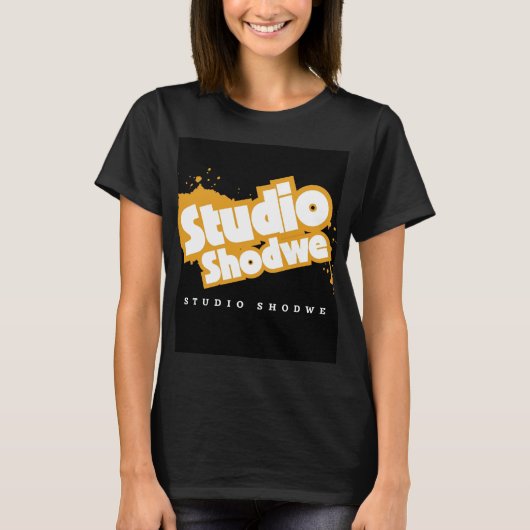 女性用ブラックTシャツ Tシャツ (正面)