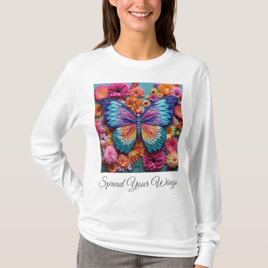 女性用ベーシックロングスリーブTシャツ Tシャツ (正面)