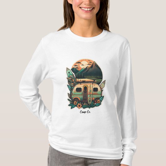 女性用ベーシックロングスリーブTシャツ Tシャツ (正面)