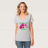 女性用ベーシックVネックTシャツ Tシャツ (正面フル)