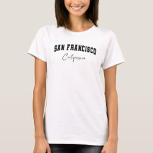女性用ホワイト サンフランシスコ カリフォルニア Tシャツ