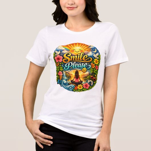 女性用ホワイトTシャツ トライブレンドＴシャツ (正面)