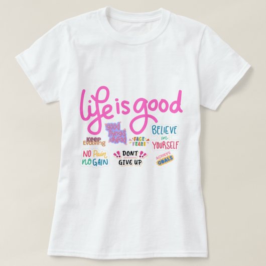 女性用ホワイトTシャツ Tシャツ (デザイン正面)
