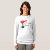 女性用マティーニクリスマスシャツ Tシャツ (正面フル)