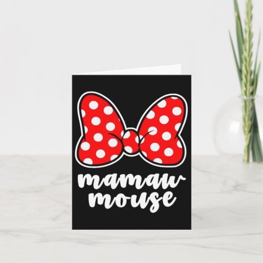女性用ママウォ Mouse ファミリーバケーション ボウ カード (正面)
