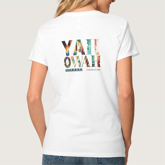 女性用ヤホワデザインTシャツ コットン製 Tシャツ (裏面)