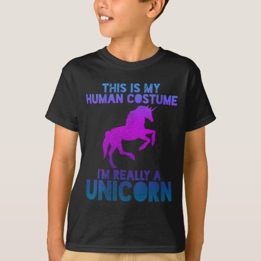 女性用ユニコーンTシャツ - 面白いコスチューム Tシャツ (正面)