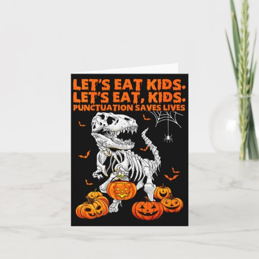 女性用ユーモア満載 レッツイートキッズ句読点が文法を救う カード (正面)