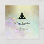 *～女性用ヨガ瞑想マインドフルス金ゴールドグリッター スクエア名刺 (裏面)