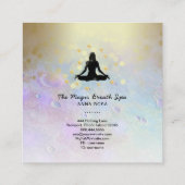 *～女性用ヨガ瞑想型マインドフルネス金ゴールドグリッター スクエア名刺 (裏面)