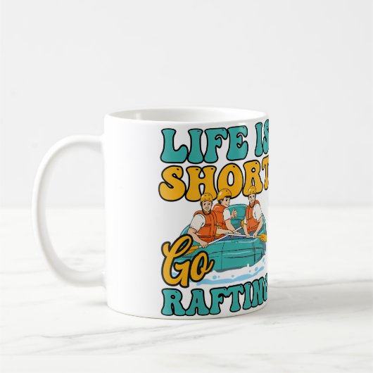 女性用ラフティングデザインTシャツ コーヒーマグカップ (左)