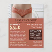 女性用ランジェリー婦人服店の広告 チラシ (正面)