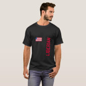 女性用リベリア国旗とリベリアのルーツVネック Tシャツ (正面フル)