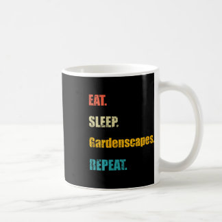 女性用レトロイートスリープGardenscapesリピートVネック コーヒーマグカップ