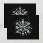 女性用レトロ雪の結晶Tシャツ エンクロージャーカード (正面/裏面)