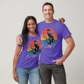 女性用レトロawF黒鳥カラス面白いカラス鳥 Tシャツ (ユニセックス)