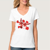 女性用ロイヤルポインシアナフラワーのTシャツ Tシャツ (正面)