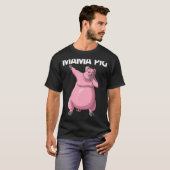 女性用可愛い豚ママ家畜動物食品 Tシャツ (正面フル)