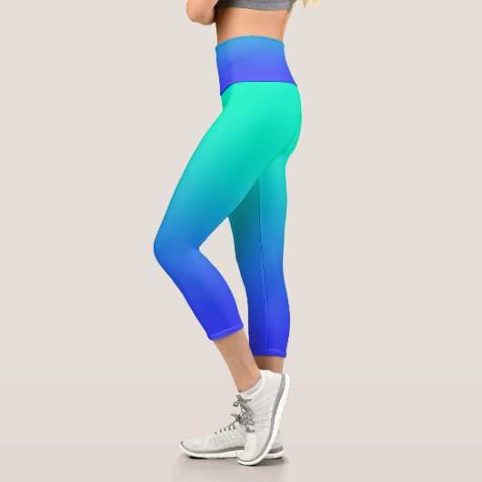 女性用圧縮がウエストの高さにフィット カプリレギンス (左)