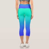 女性用圧縮がウエストの高さにフィット カプリレギンス (裏面)