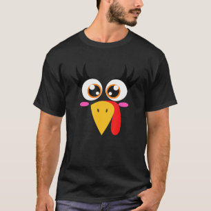 女性用感謝祭ホリデー顔用まつげターキー, Tシャツ