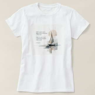 女性用抽象帆船引用Tシャツ – 静かな海 Tシャツ