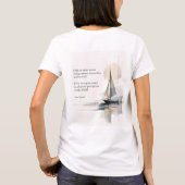 女性用抽象帆船引用Tシャツ – 静かな海 Tシャツ (裏面)