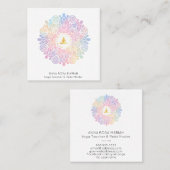 *～*女性用曼荼羅瞑想エネルギーパステルレインボー スクエア名刺 (正面/裏面)