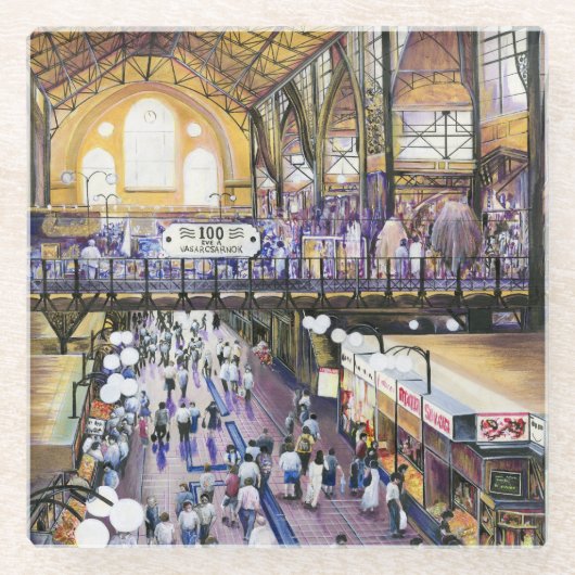 女性用水の押入れは？ブダペスト ガラスコースター (正面)