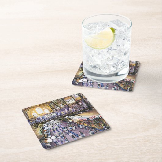 女性用水の押入れは？ブダペスト スクエアペーパーコースター (インサイチュ)