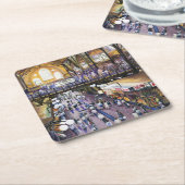 女性用水の押入れは?ブダペスト スクエアペーパーコースター (アングル)