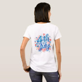 女性用水彩7月4日愛国Tシャツ Tシャツ (裏面フル)