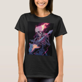 女性用炎のロック スケルトンTシャツ Tシャツ