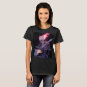 女性用炎のロック スケルトンTシャツ Tシャツ (正面フル)