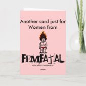 女性用笑わされるのグリーティングカード カード (裏面)