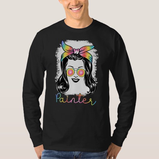 女性用絵を描画家アパレルローラー画家 Tシャツ (正面)