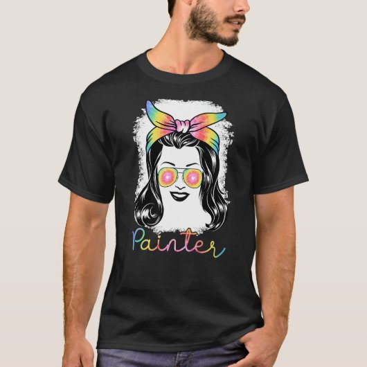 女性用絵を描画家アパレルローラー画家 Tシャツ (正面)