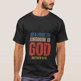女性用聖書の詩「GODの王国を最初に求めよ」C Tシャツ