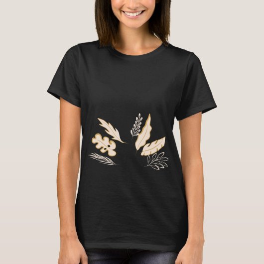 女性用背景アレンジメントTシャツ Tシャツ (正面)